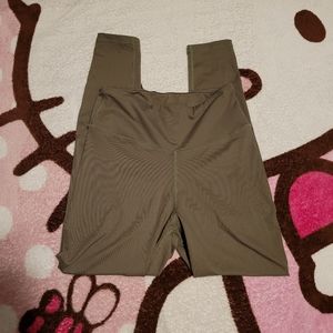 NWOT Tahira Navy Green Luxe Leggings Booty Sinched High-Rise Women's Size Small